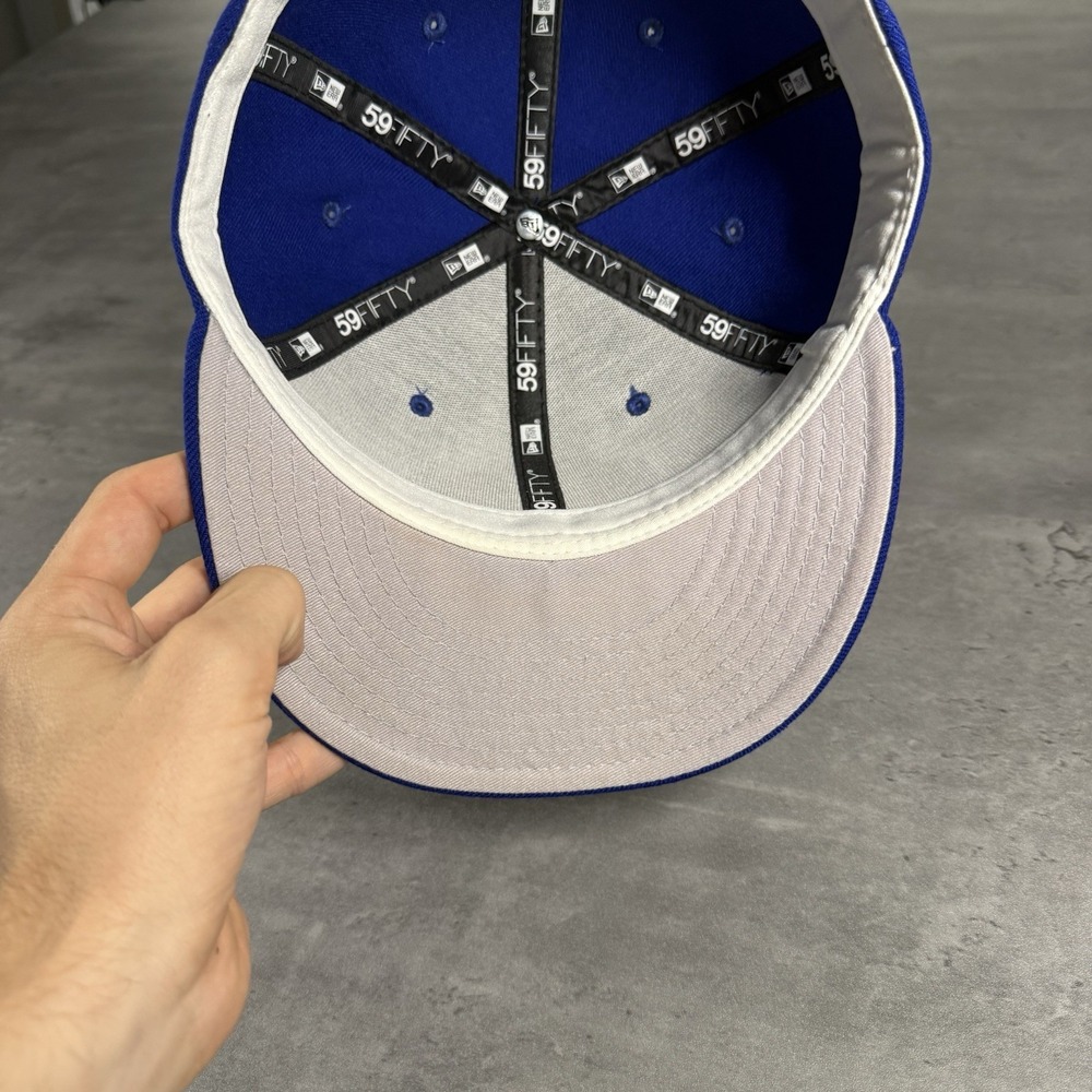 Toronto Blue‎ Jays Hat New Era Cap 7 Blue Red Canada Maple Leaf Big Logo 59Fifty - Picture 7 of 7